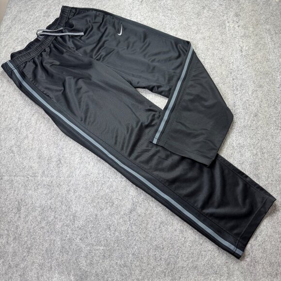 Nike Track Pants Men L Black Gray 31" Epic Knit Training 480238 Lightweight - Picture 1 of 16